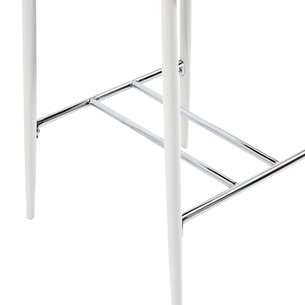 vidaXL Set mesa alta y taburetes de bar 5 pzas cuero sintético blanco