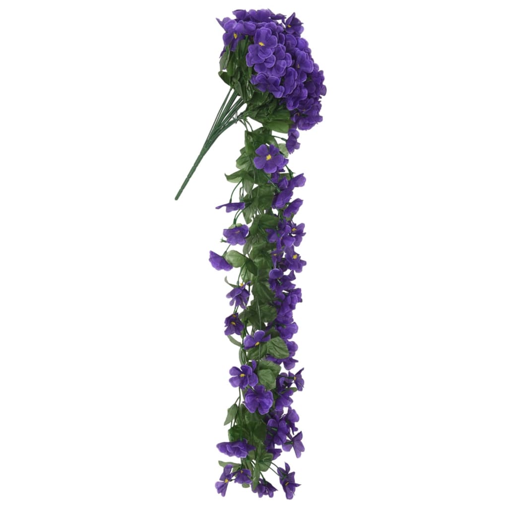 vidaXL Guirnaldas de flores artificiales 3 uds morado oscuro 85 cm