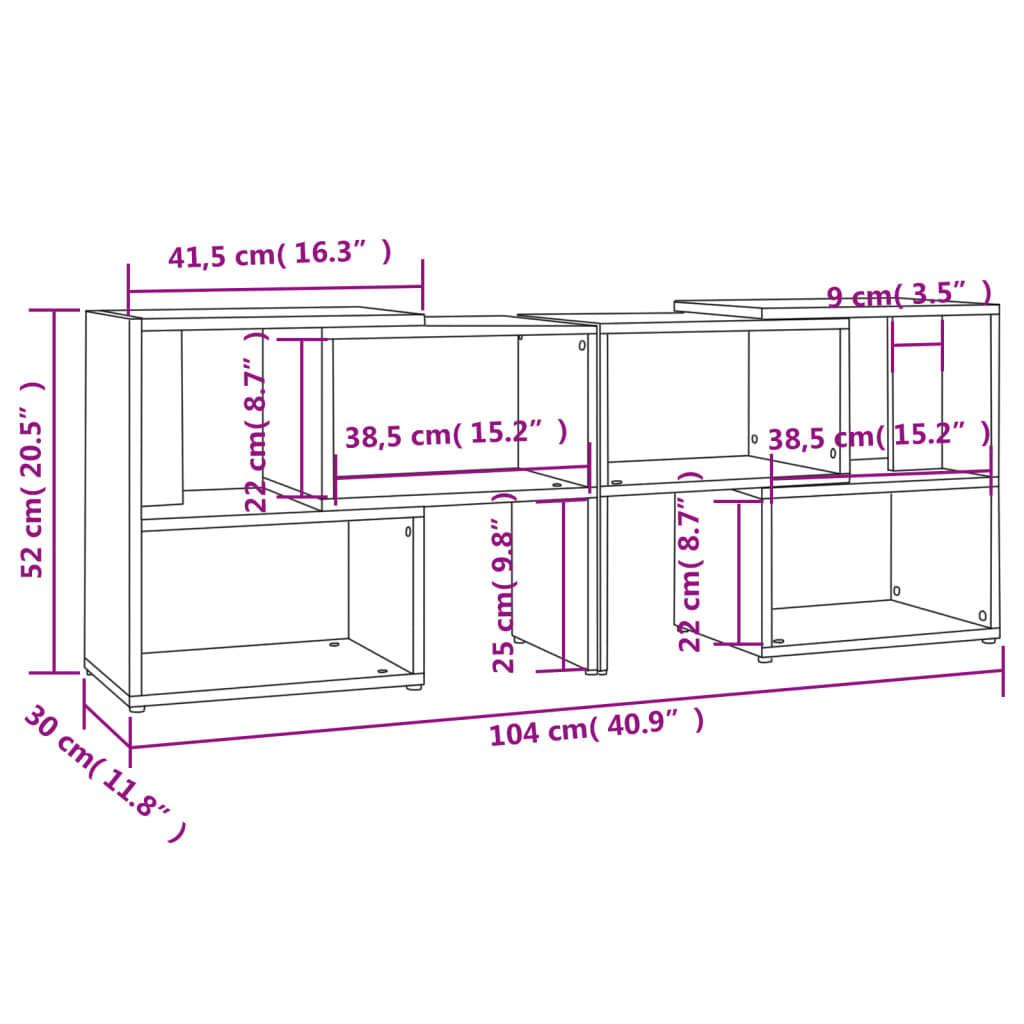 vidaXL Mueble de TV madera contrachapada gris hormigón 104x30x52 cm