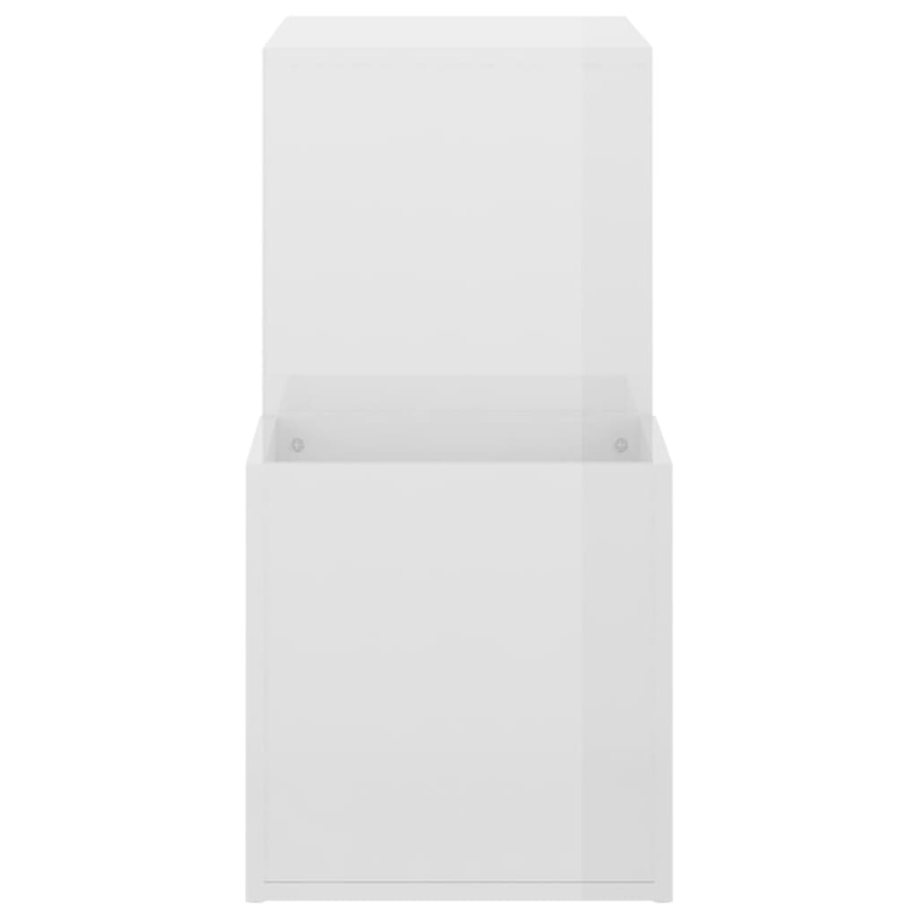 vidaXL Zapatero de recibidor contrachapado blanco brillo 105x35,5x70cm