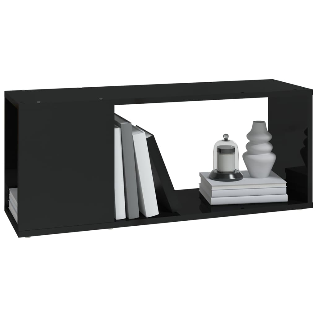 vidaXL Mueble para TV de aglomerado negro brillante 80x24x32 cm