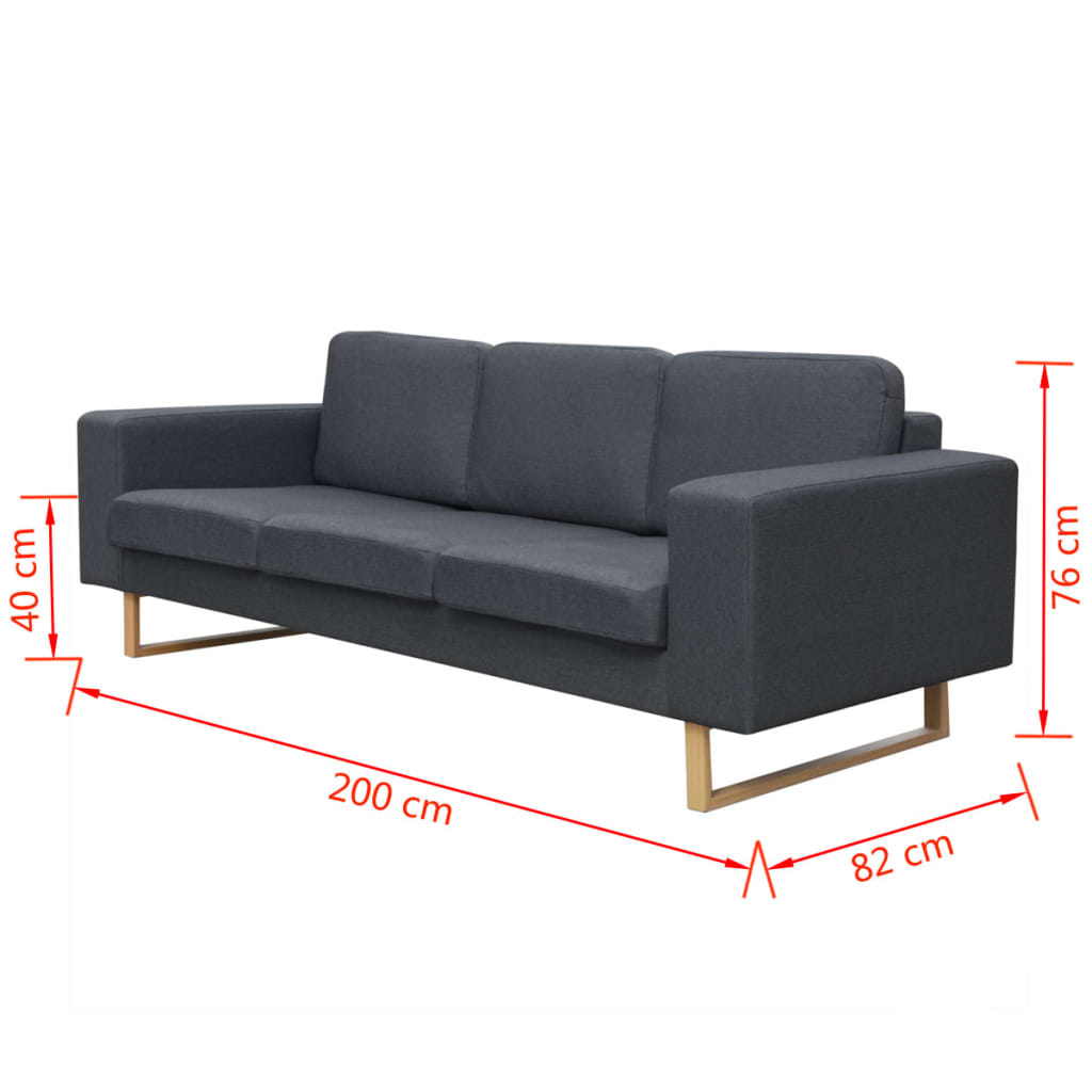 vidaXL Conjunto de sofás de 2 y 3 plazas gris oscuro