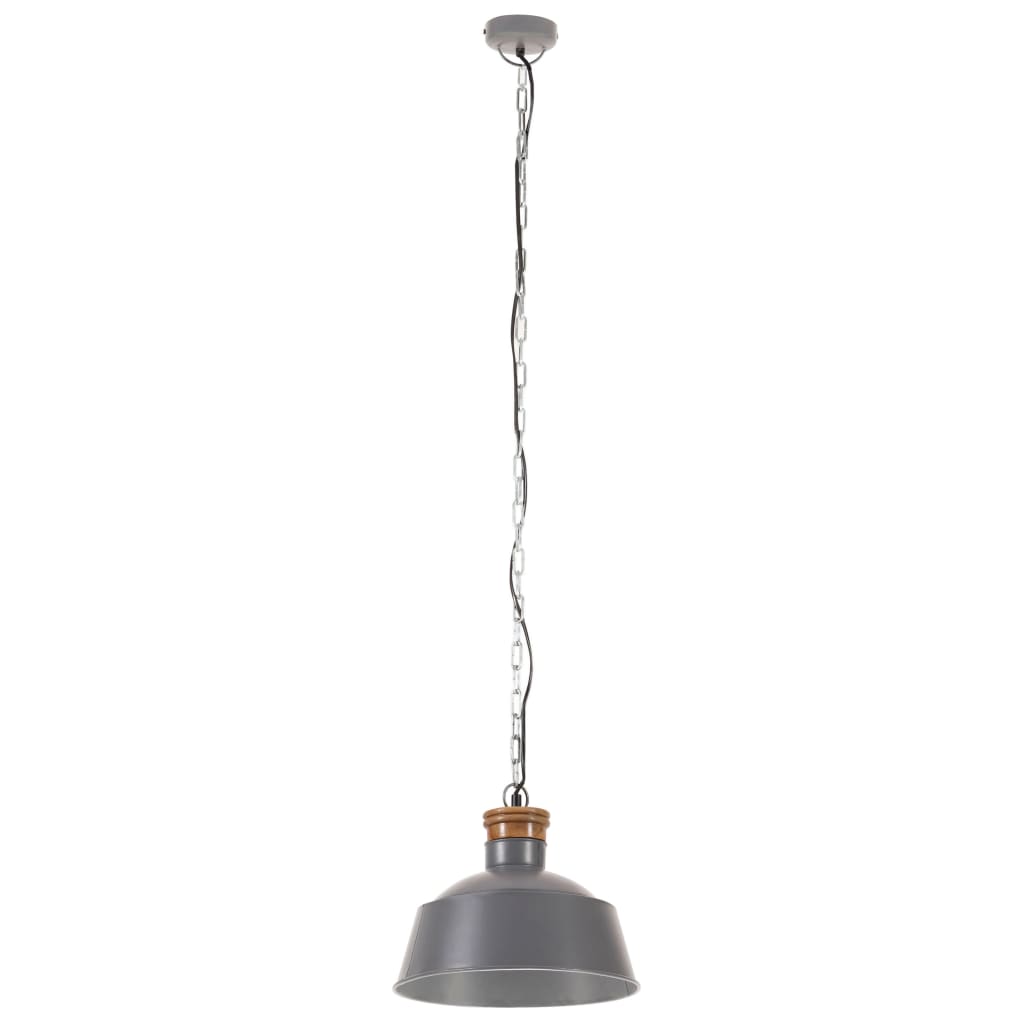 vidaXL Lámpara colgante industrial 32 cm gris E27
