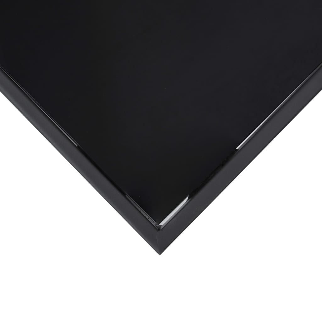 vidaXL Mesa alta de jardín vidrio templado negro 110x60x110 cm
