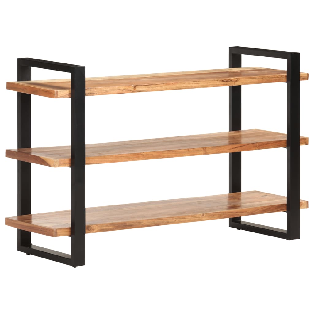 vidaXL Aparador con 3 estantes madera maciza de acacia 120x40x75 cm