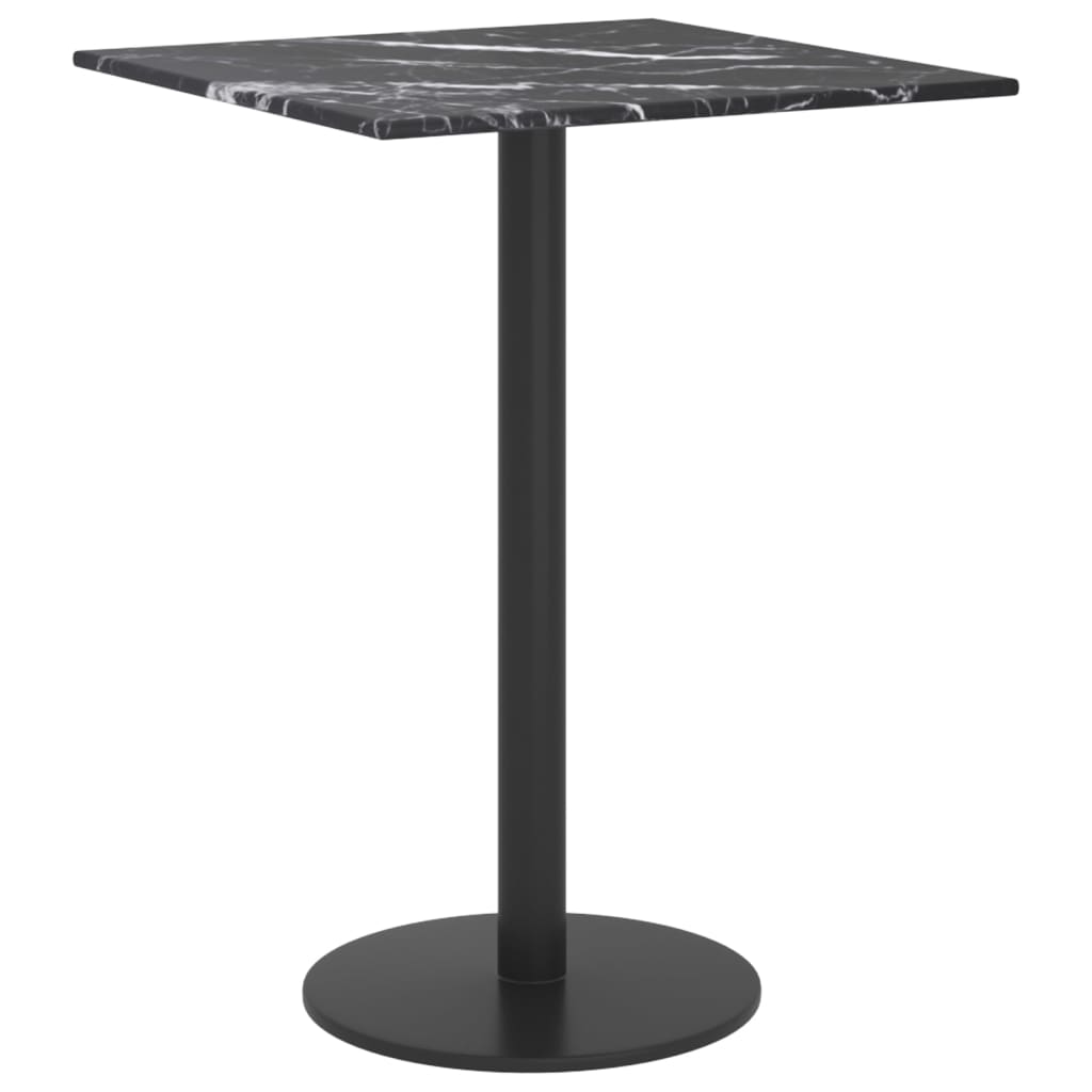 vidaXL Tablero mesa diseño mármol vidrio templado negro 30x30 cm 6 mm