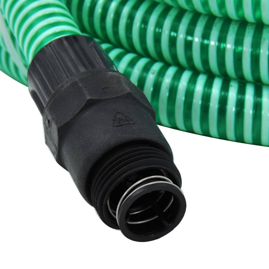 vidaXL Manguera de succión con conectores de PVC PVC verde 26 mm 4 m