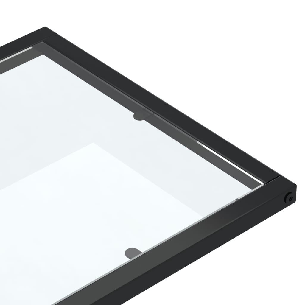 vidaXL Mesa auxiliar de ordenador vidrio transparente 50x35x65 cm