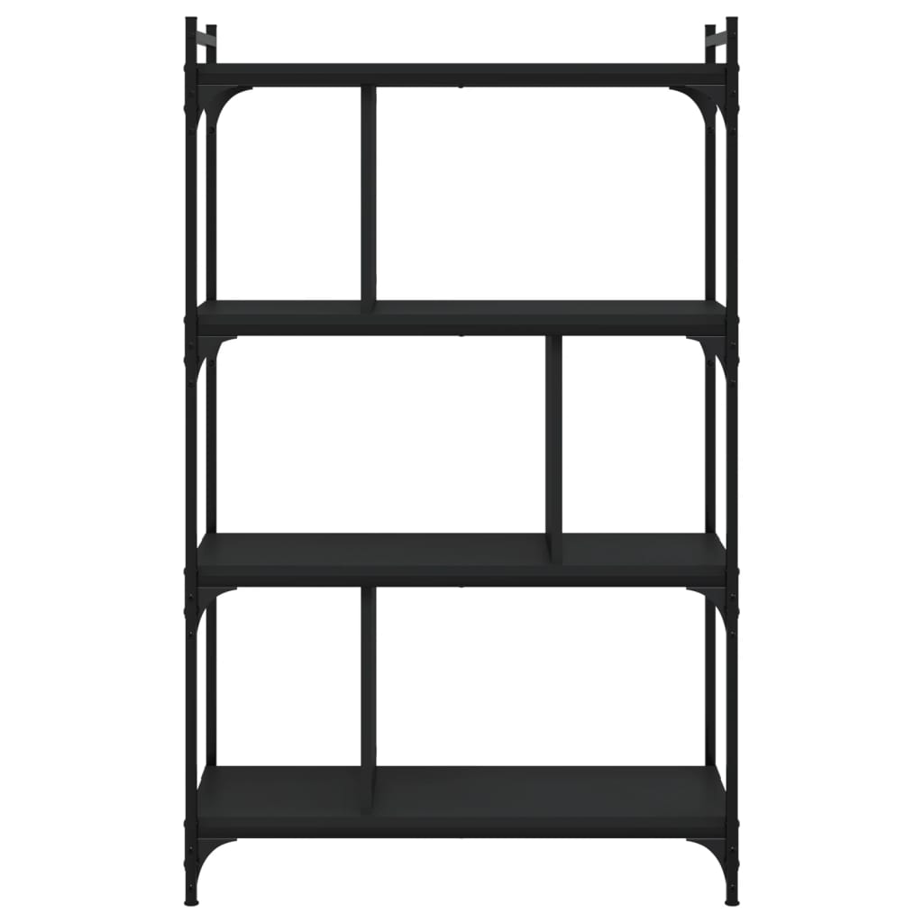 vidaXL Librería de 4 estantes madera de ingeniería negra 76x32x123 cm
