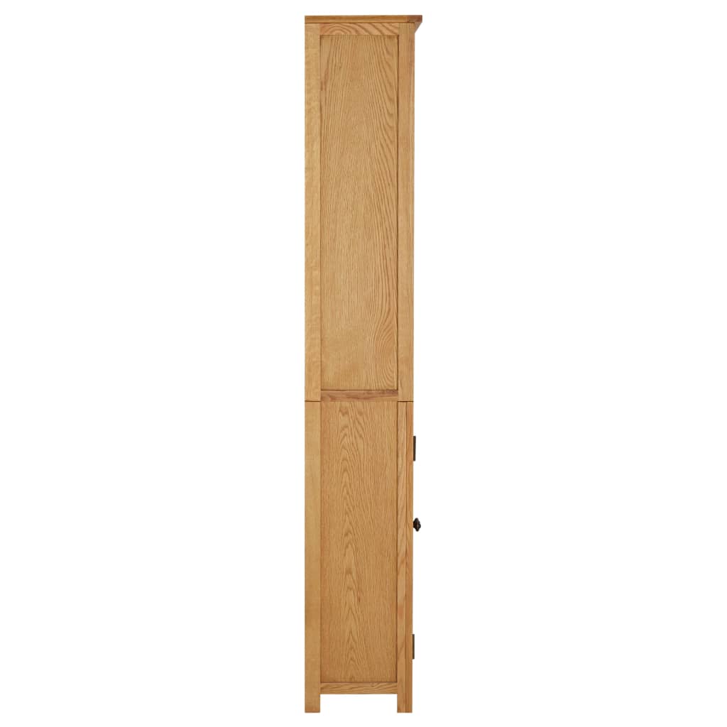 vidaXL Estantería con 2 puertas de madera maciza de roble 70x30x180 cm