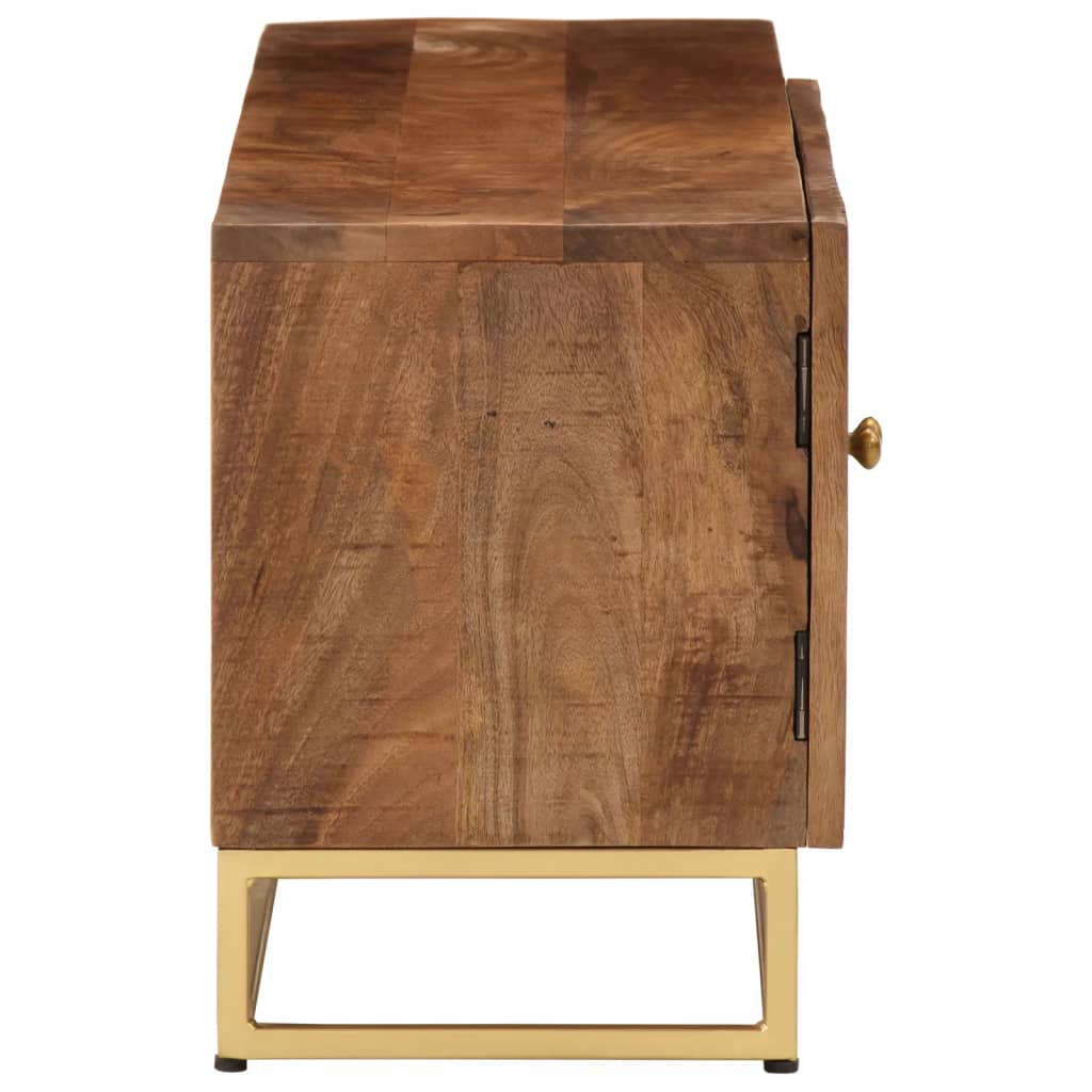 vidaXL Mueble de TV madera maciza de mango y hierro 110x30x40 cm
