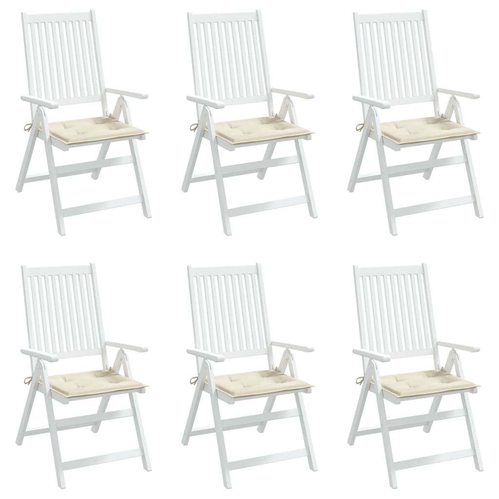 vidaXL Cojines de silla de jardín 6 uds tela Oxford crema 50x50x3 cm