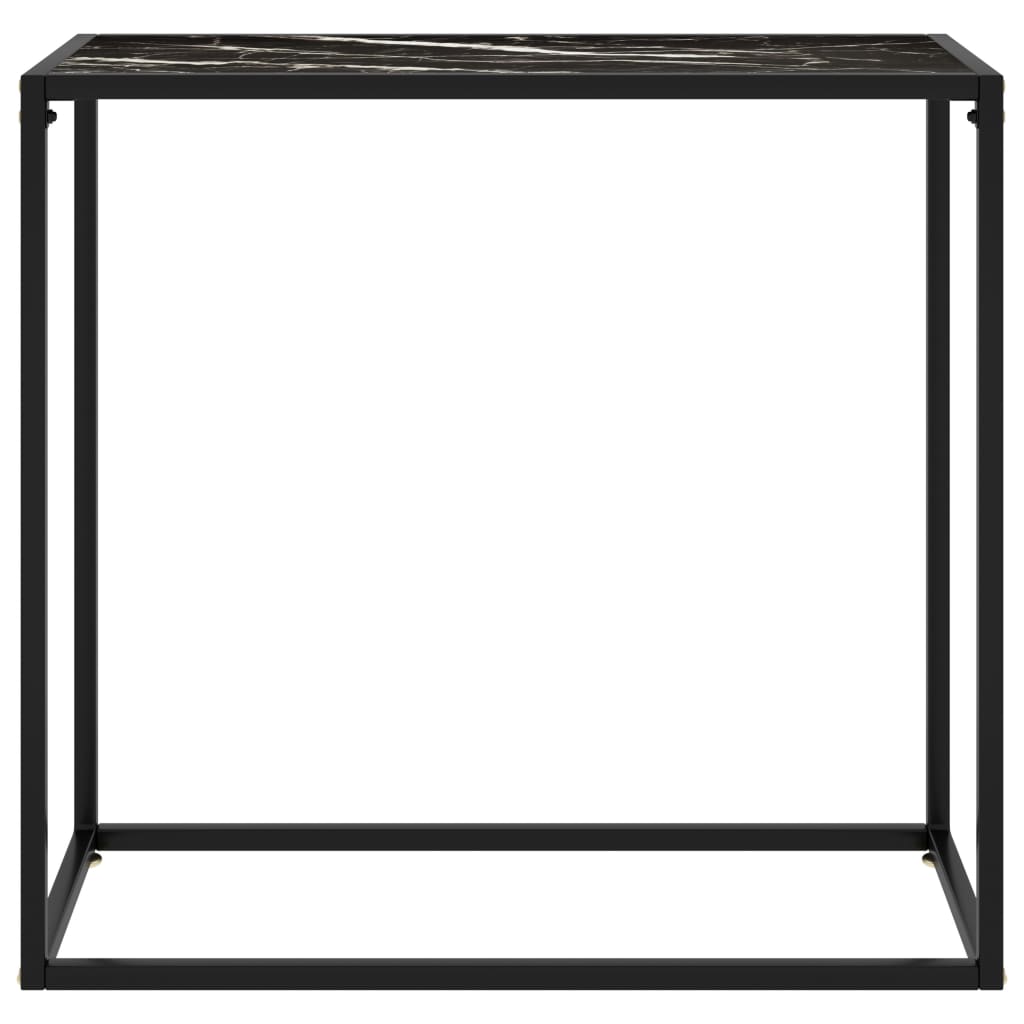 vidaXL Mesa consola vidrio templado negro 80x35x75 cm