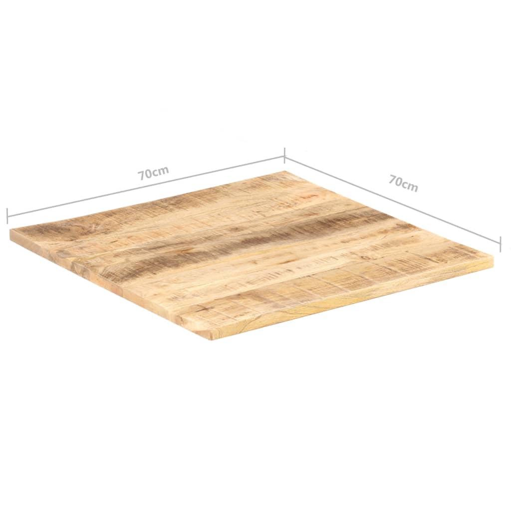 vidaXL Superficie de mesa madera maciza de mango 25-27 mm 70x70 cm