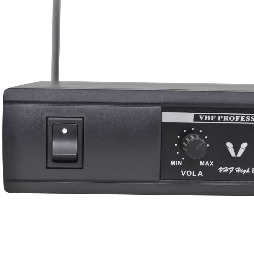 vidaXL Receptor con 2 micrófonos inalámbrico VHF