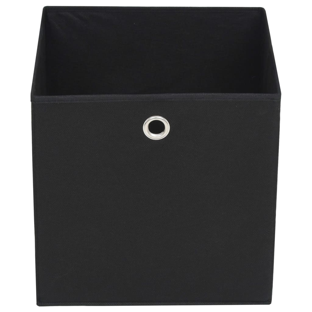 vidaXL Cajas de almacenaje 10 uds tela no tejida negro 28x28x28 cm