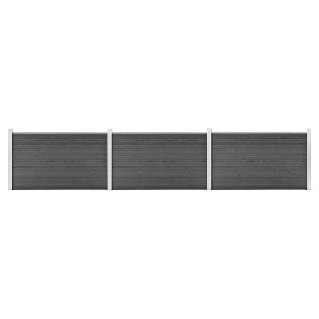 vidaXL Set de paneles de valla WPC negro 526x105 cm