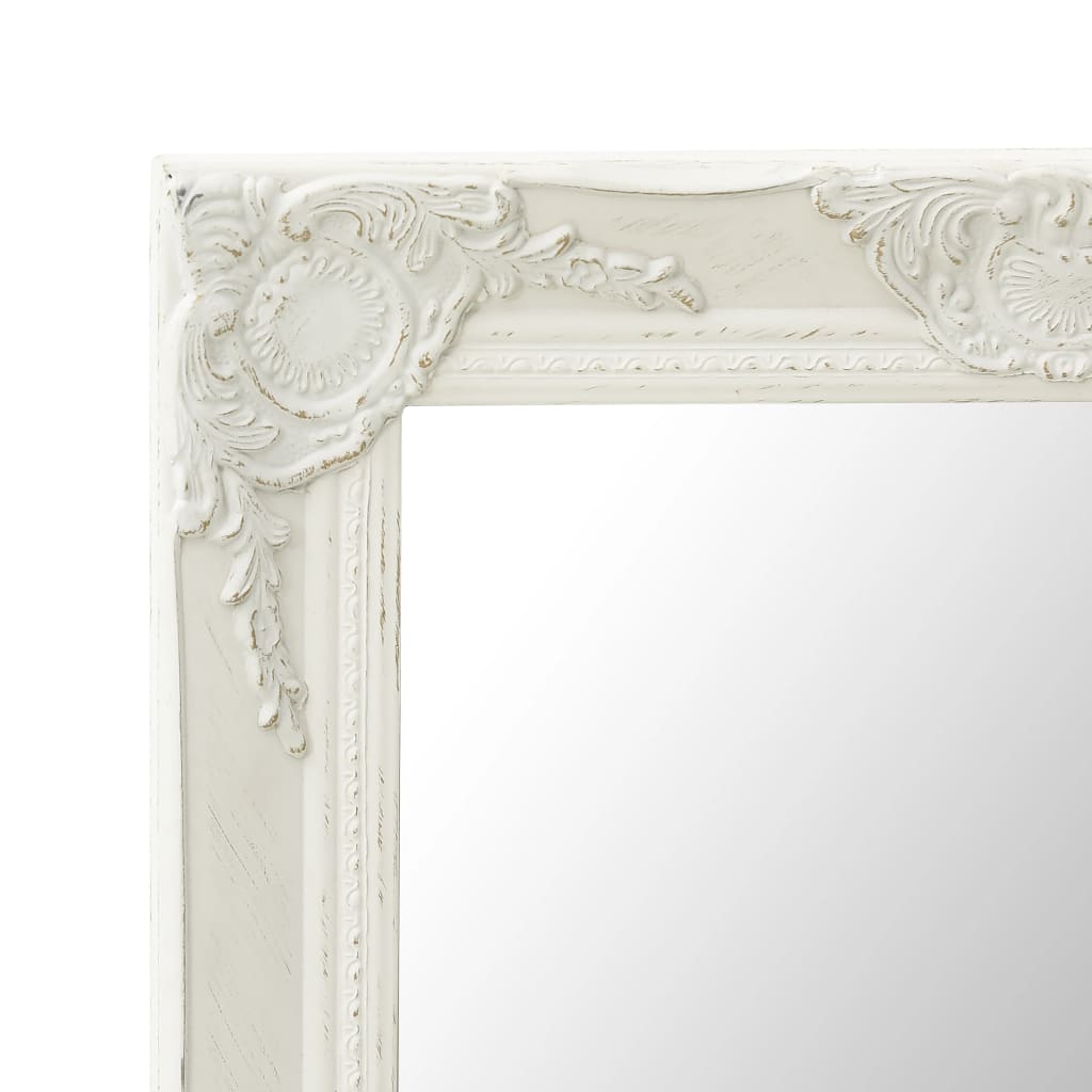 vidaXL Espejo de pared estilo barroco blanco 50x60 cm