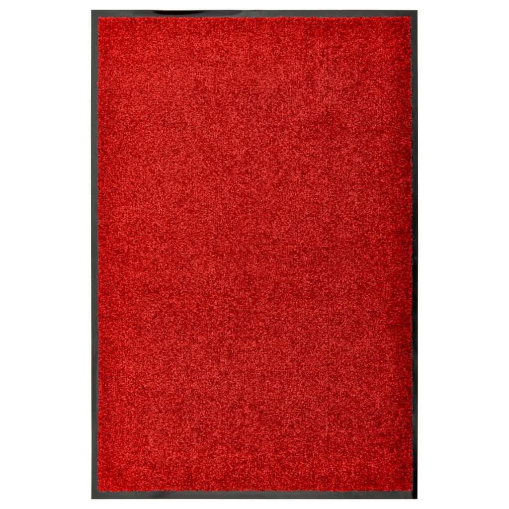 vidaXL Felpudo lavable rojo 60x90 cm