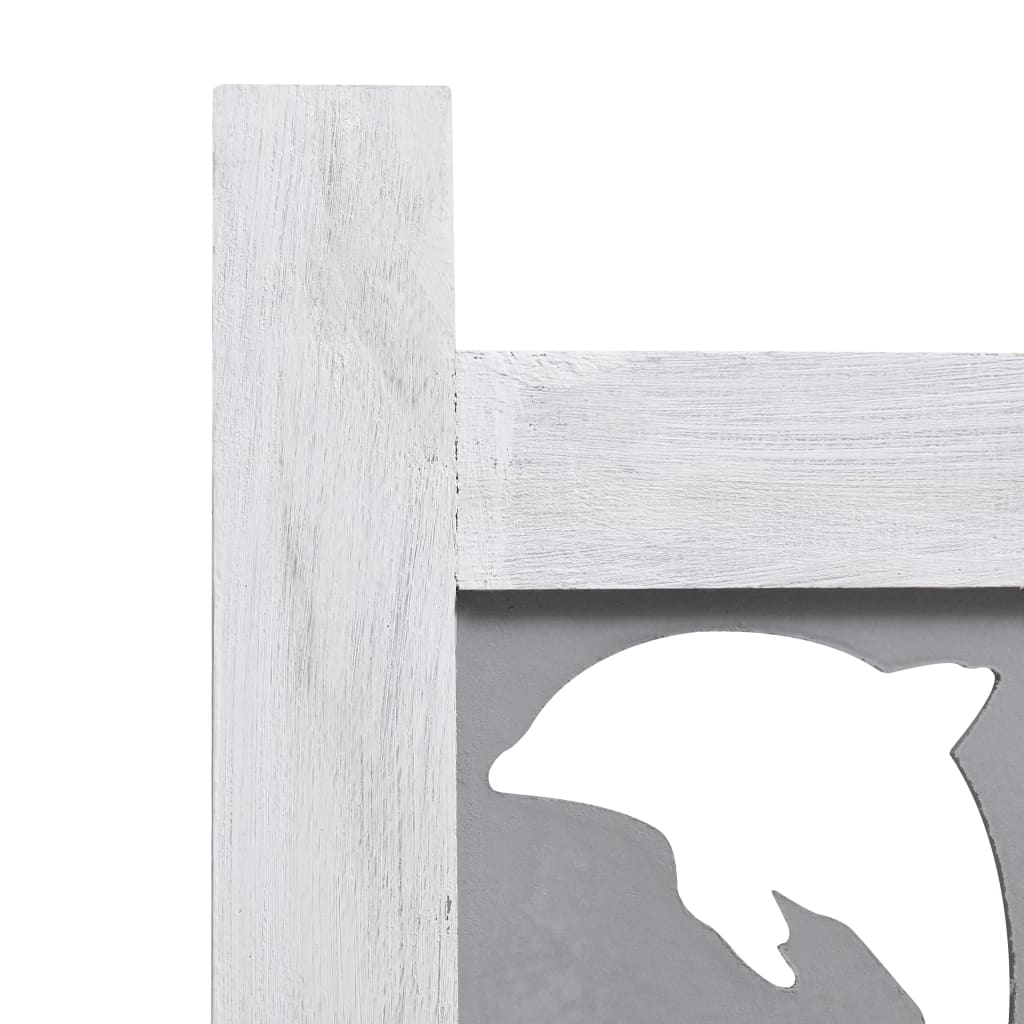 vidaXL Biombo de 4 paneles de madera maciza gris 140x165 cm