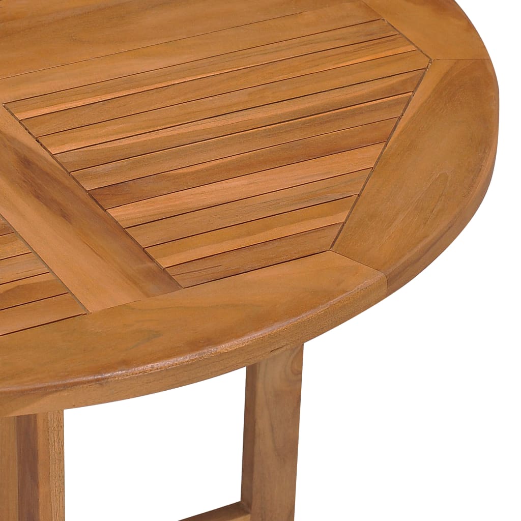 vidaXL Mesa de comedor plegable para jardín madera de teca Ø90x75 cm