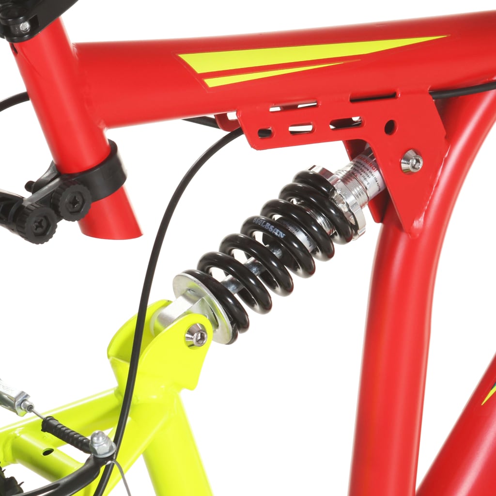 vidaXL Bicicleta montaña 21 velocidades 26 pulgadas rueda 49 cm rojo