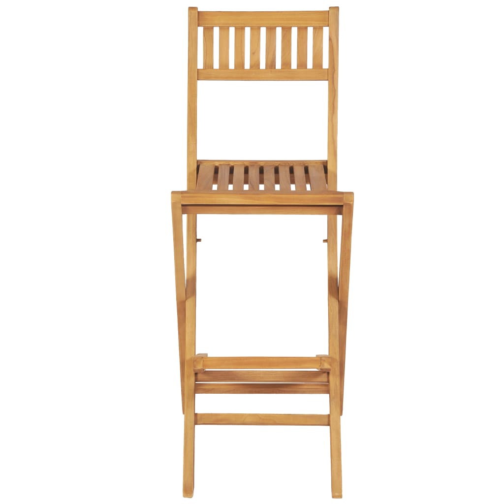 vidaXL Set mesa y sillas de bar de jardín 3 pzas madera maciza roble