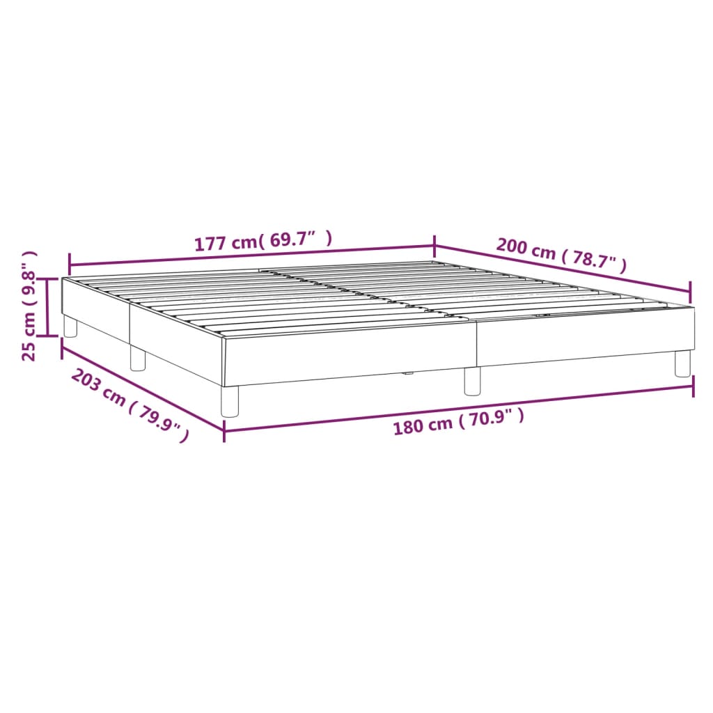 vidaXL Estructura de cama de tela gris taupe 180x200 cm