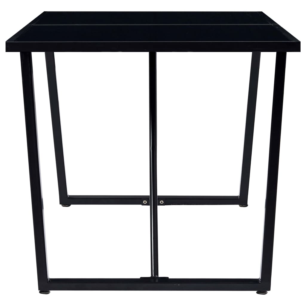 vidaXL Mesa de comedor de vidrio templado negro 160x80x75 cm