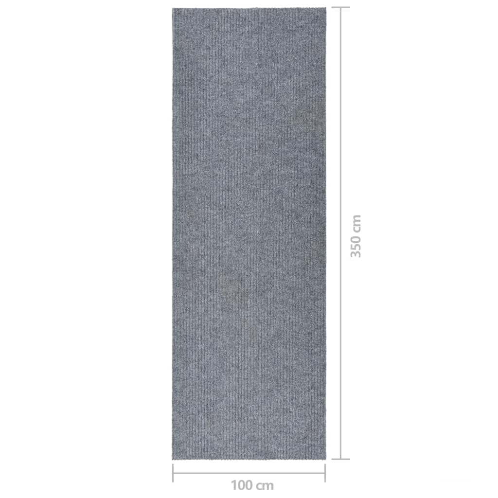 vidaXL Alfombra de pasillo atrapa suciedad 100x350 cm azul y gris