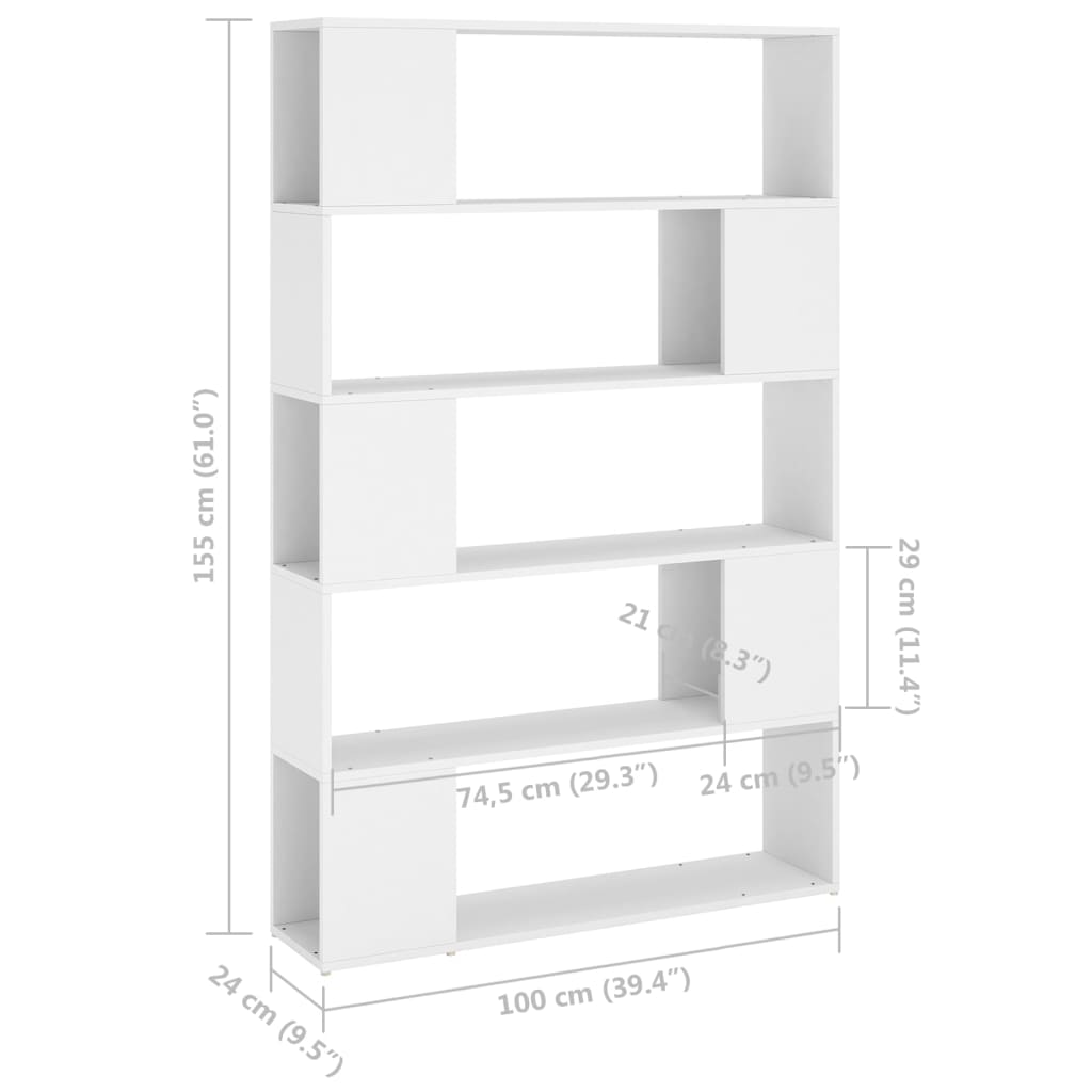 vidaXL Estantería divisor espacios madera contrachapada 100x24x155 cm