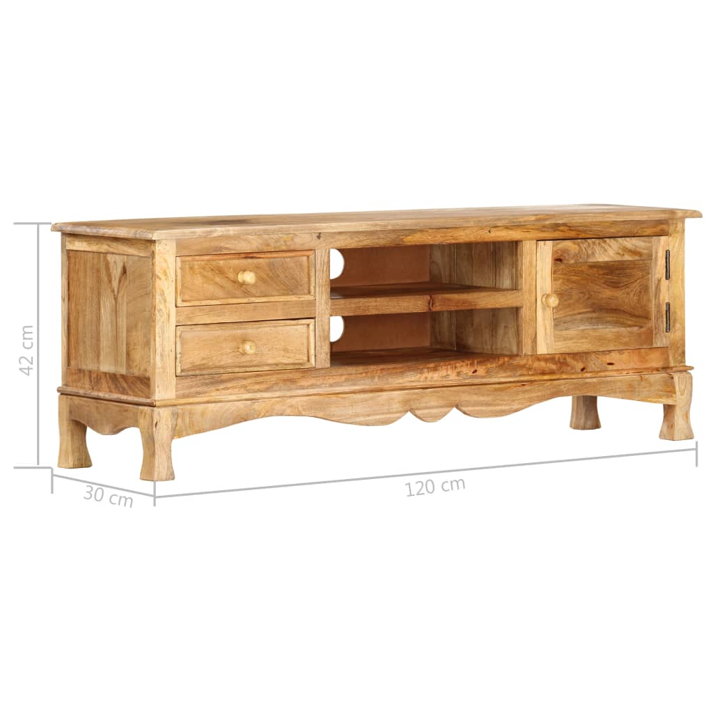 vidaXL Mueble para TV de madera maciza de mango 120x30x42 cm