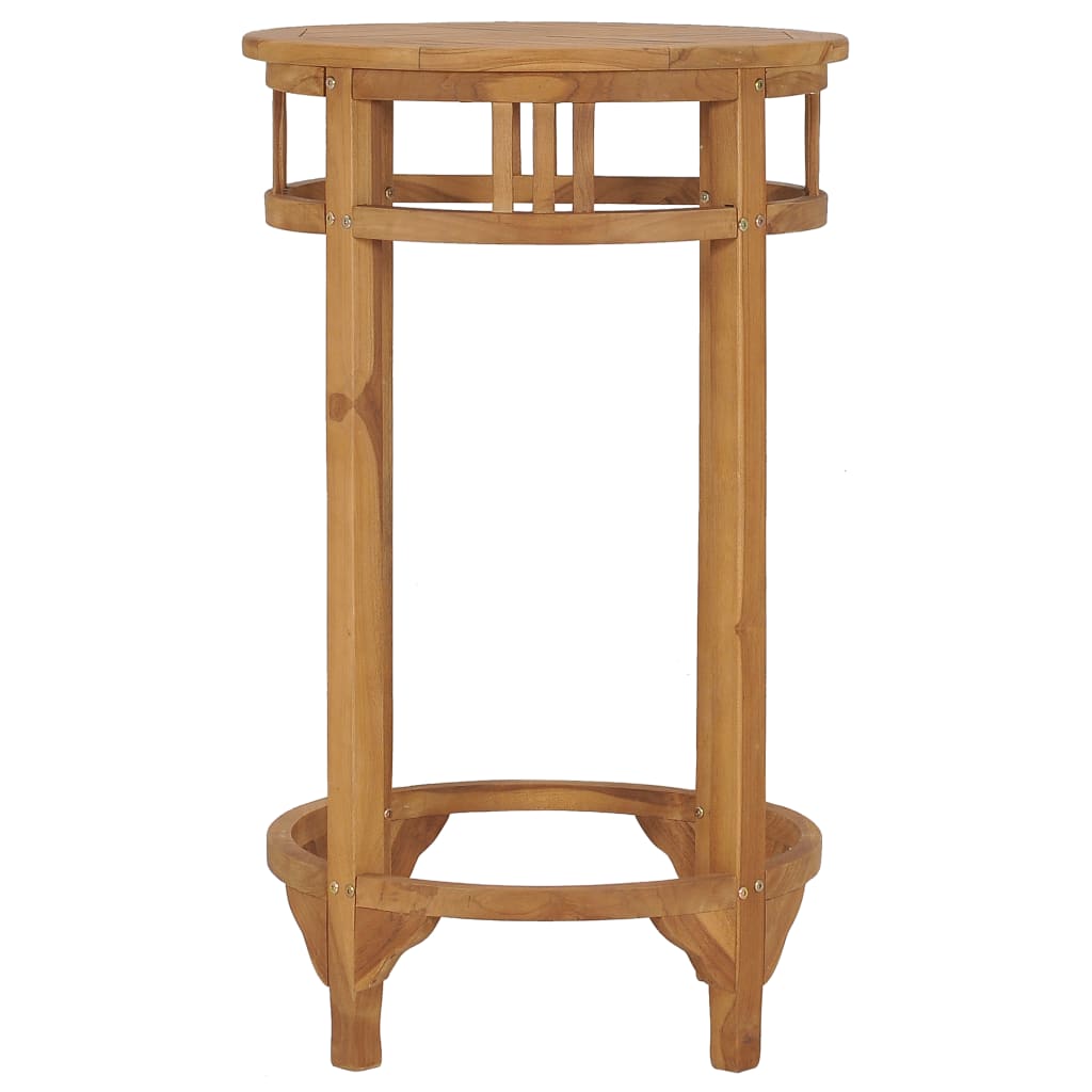 vidaXL Set mesa y sillas de bar de jardín 3 pzas madera maciza de teca