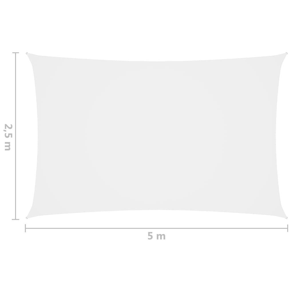 vidaXL Toldo de vela rectangular tela Oxford blanco 2,5x5 m