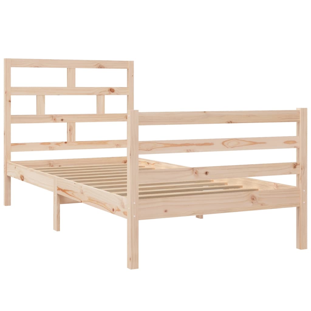 vidaXL Estructura de cama madera maciza 90x200 cm
