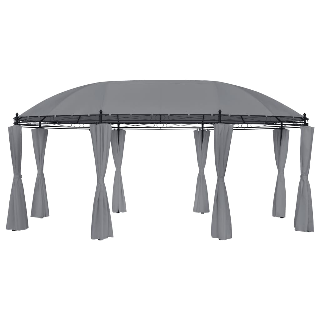 vidaXL Cenador con cortinas gris antracita 520x349x255 cm
