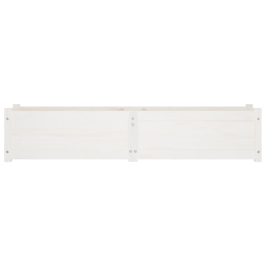 vidaXL Arriates de madera maciza de pino 2 uds blanco 150x31x31 cm