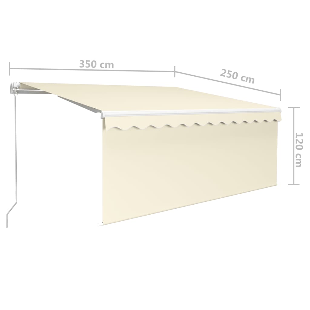 vidaXL Toldo retráctil manual con persiana crema 3,5x2,5 m