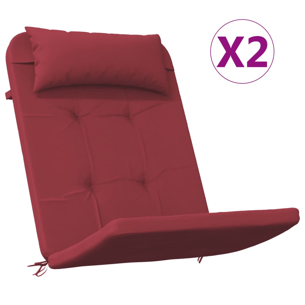 vidaXL Cojines para silla Adirondack 2 uds tela Oxford rojo tinto