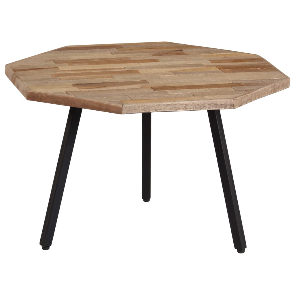 vidaXL Set de mesas de centro 2 piezas madera teca reciclada hexagonal