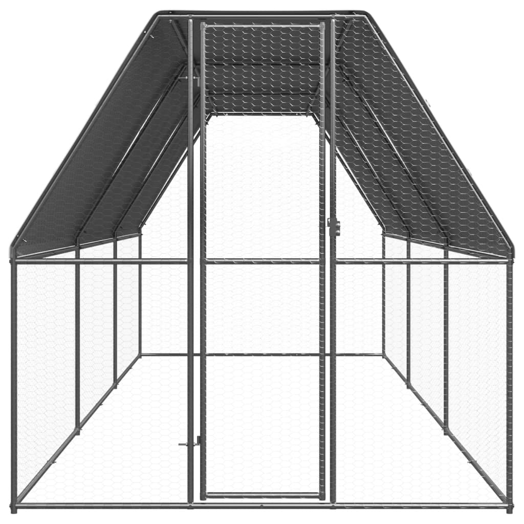 vidaXL Jaula gallinero de exterior de acero galvanizado 2x6x2 m
