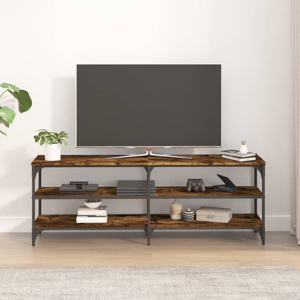 vidaXL Mueble de TV madera contrachapada roble ahumado 140x30x50 cm