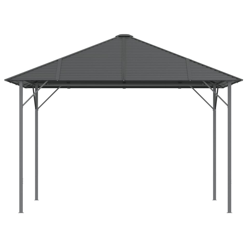 vidaXL Cenador con techo gris antracita 3x3 m