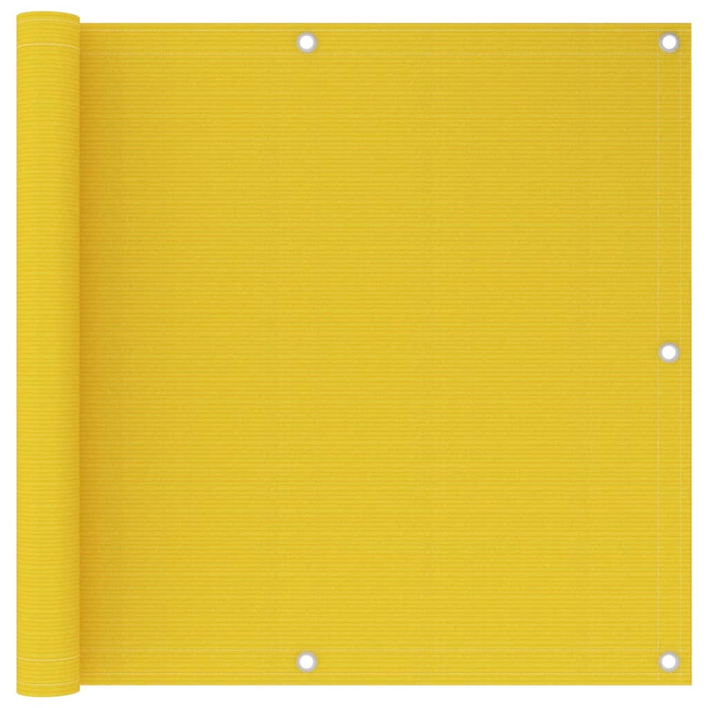 vidaXL Toldo para balcón HDPE amarillo 90x600 cm