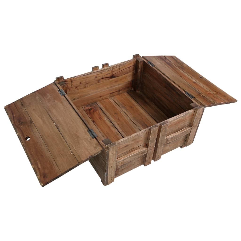 vidaXL Mesa de centro de madera maciza reciclada 65x65x38 cm