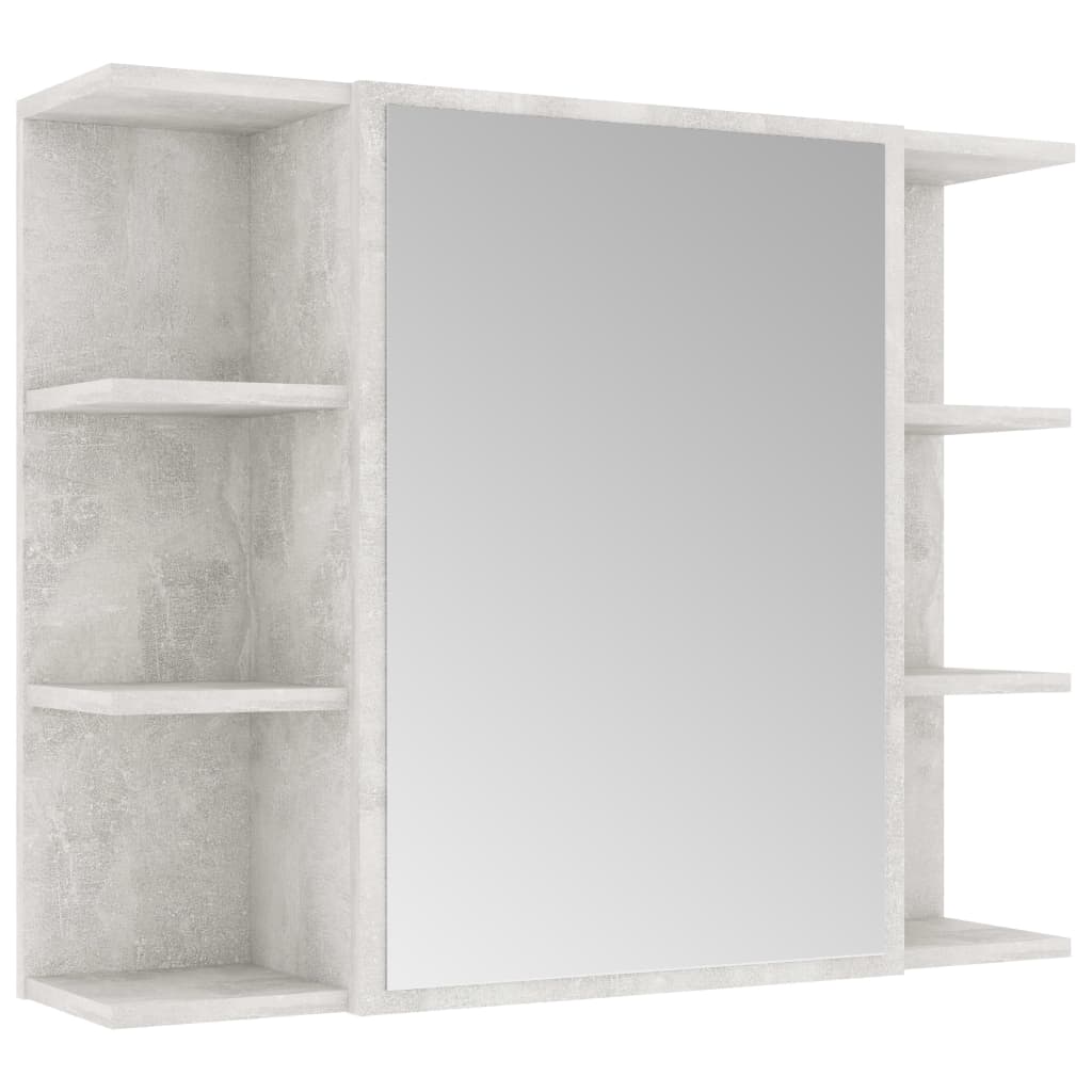 vidaXL Armario de espejo de baño contrachapada gris 80x20,5x64 cm