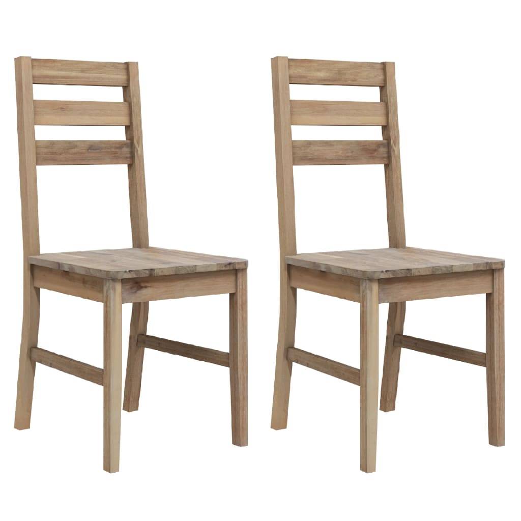 vidaXL Sillas de comedor para patio, 2 piezas, silla de comedor de madera  de acacia con cojines, silla de patio para jardín, estilo retro, acacia de