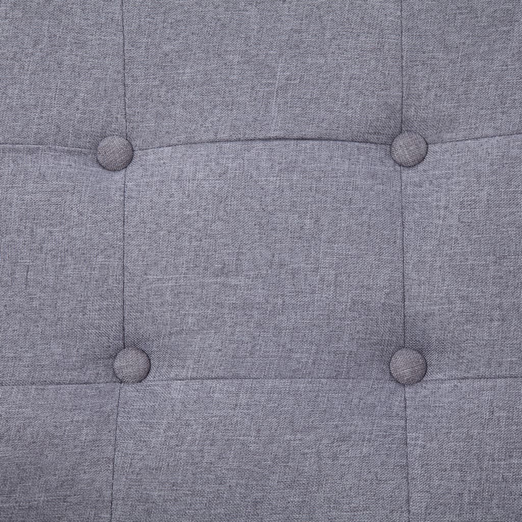 vidaXL Sofá de dos plazas con reposabrazos acero y tela gris claro