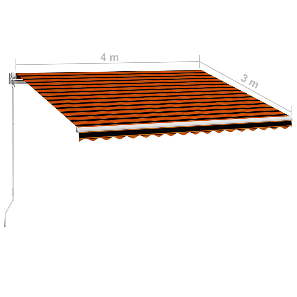 vidaXL Toldo manual retráctil naranja y marrón 400x300 cm