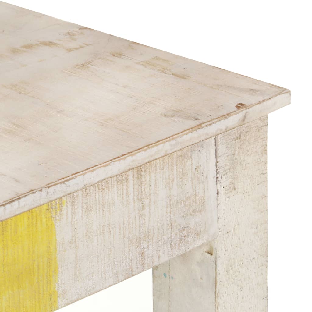 vidaXL Mesa consola de madera de mango rugosa blanca 115x35x77 cm